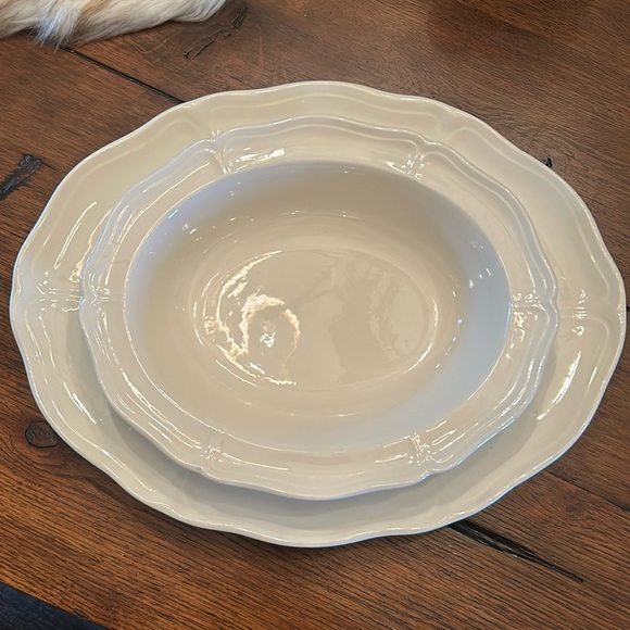 Wedgewood Queen’s Shape White Serving Bowl and Platter - Picture 1 of 6